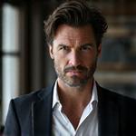David Alonso, con aspecto serio y concentrado, en un estudio de grabación
